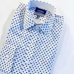 Bonobos Jetsetter Blue Stretch Dress Shirt 15.5 33